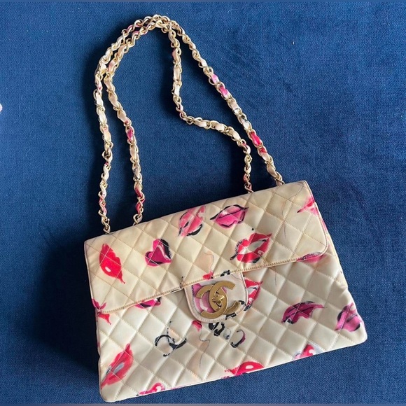 CHANEL Handbags - Chanel 'Lips & Kisses' Vintage Maxi XL Bag